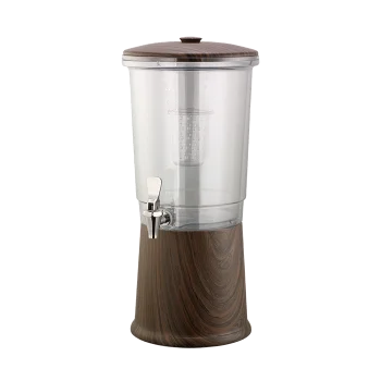 Service Ideas Beverage Dispenser Round 3 Gallon Dark Wood Double Wall