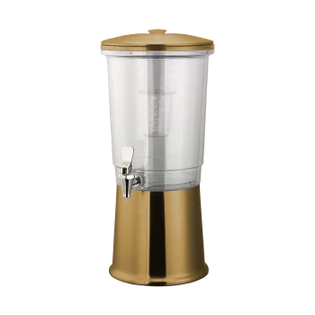 Service Ideas Beverage Dispenser Round Double Wall Polished Stainless Steel Vintage Gold Finish