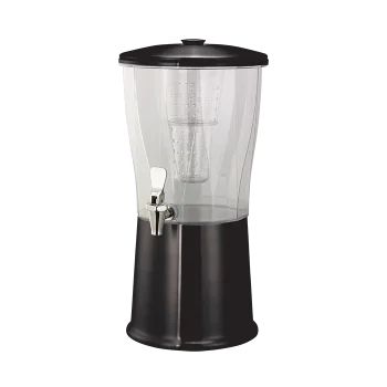 Service Ideas Beverage Dispenser Round Black Onyx Finish Stainless Steel