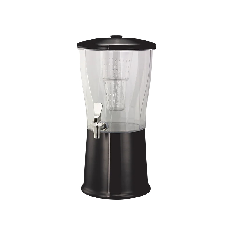 Service Ideas Beverage Dispenser Round Black Onyx Finish Stainless Steel