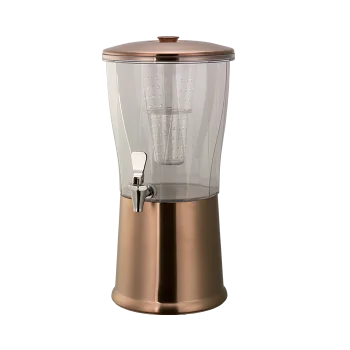 Service Ideas Beverage Dispenser Round Rose Gold Finish Stainless Steel