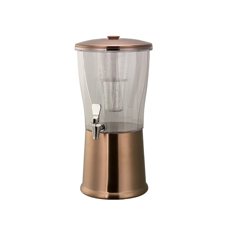 Service Ideas Beverage Dispenser Round Rose Gold Finish Stainless Steel