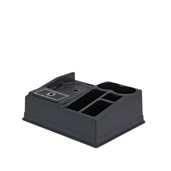 Service Ideas Airpot Stand For 1 Airpot With 5 Condiment Sections Black Plastic