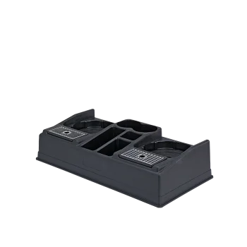 Service Ideas Airpot Stand For 2 Airpots With 5 Condiment Sections Black Plastic