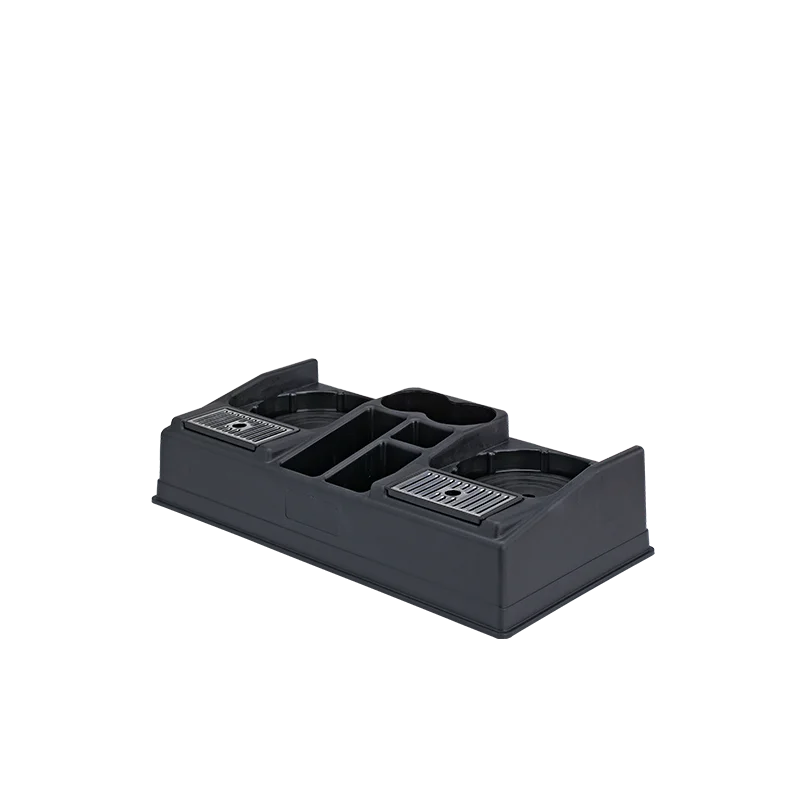 Service Ideas Airpot Stand For 2 Airpots With 5 Condiment Sections Black Plastic