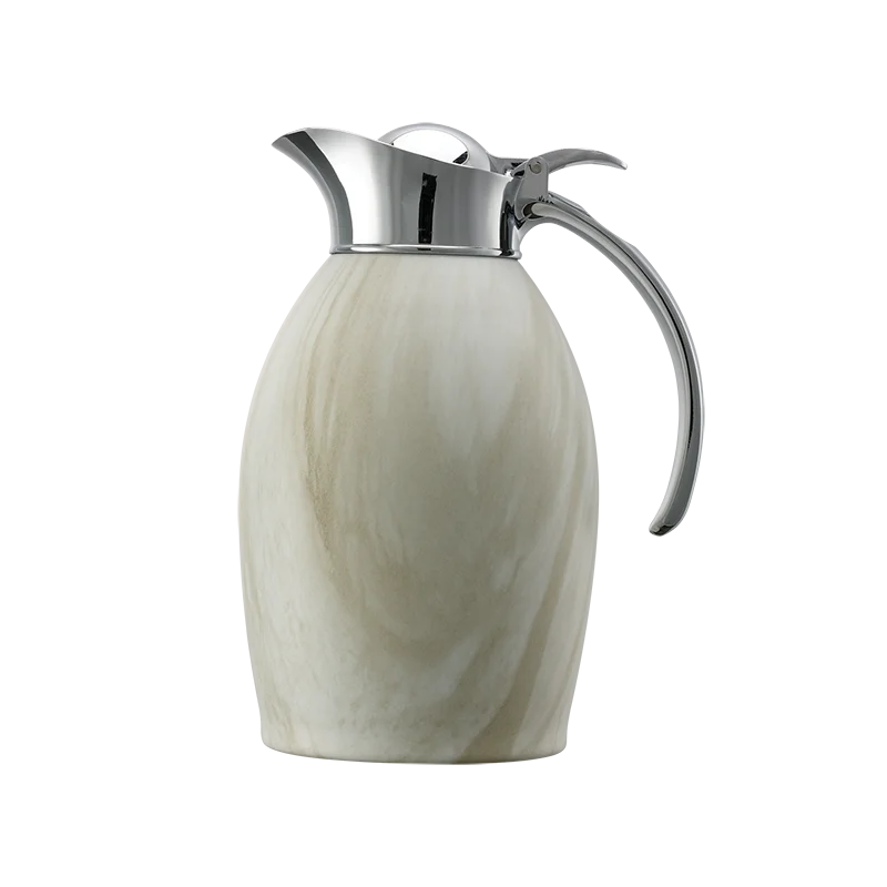 Service Ideas Carafe 1 Liter Brushed Finish With White Marble Wrap Service Ideas Carafe 1 Liter Brushed Finish With White Marble Wrap