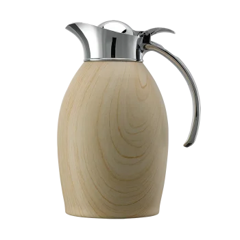 Service Ideas Carafe 1 Liter Stainless Steel With Light Wood Wrap