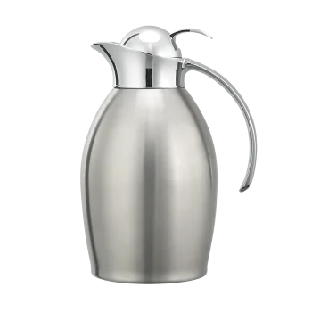Service Ideas Carafe 1 Liter Stainless Steel Vacuum Insulated Brushed Exterior With Push Button Lid