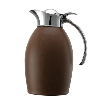 Service Ideas Carafe 1 Liter Stainless Steel With Leather Wrap