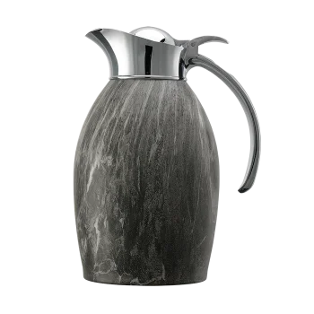 Service Ideas Carafe 1 Liter Stainless Steel With Gray Marble Wrap