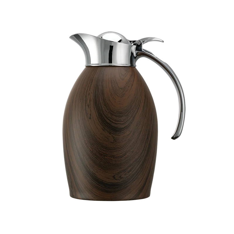 Service Ideas Carafe 1 Liter Stainless Steel With Dark Wood Wrap Service Ideas Carafe 1 Liter Stainless Steel With Dark Wood Wrap