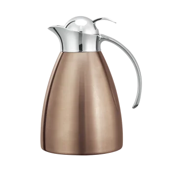 Service Ideas Carafe 1 Liter Brushed Finish With Push Button Lid Rose Gold PVD Finish