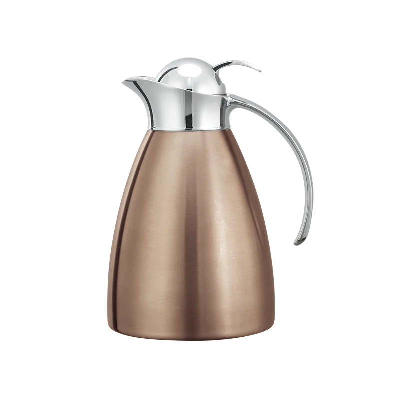 Service Ideas Carafe 1 Liter Brushed Finish With Push Button Lid Rose Gold PVD Finish Service Ideas Carafe 1 Liter Brushed Finish With Push Button Lid Rose Gold PVD Finish