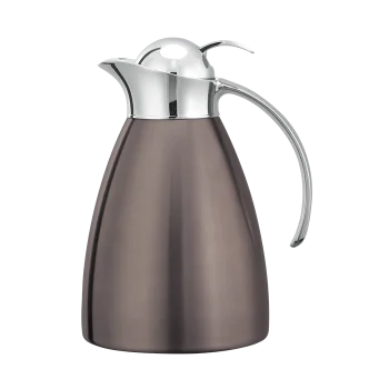 Service Ideas Carafe 1 Liter Brushed Finish With Push Button Lid Dark Tungsten PVD Finish