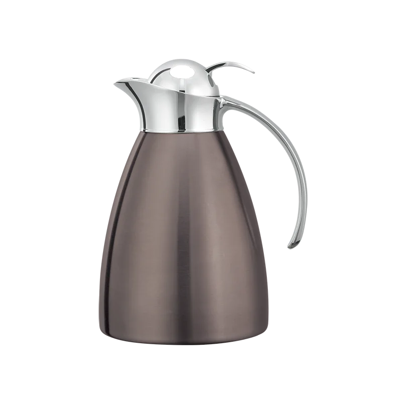 Service Ideas Carafe 1 Liter Brushed Finish With Push Button Lid Dark Tungsten PVD Finish Service Ideas Carafe 1 Liter Brushed Finish With Push Button Lid Dark Tungsten PVD Finish