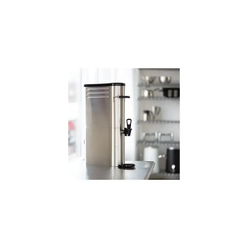 Service Ideas Slim Tea Dispenser 5 Gallon Stainless Steel With Black Base