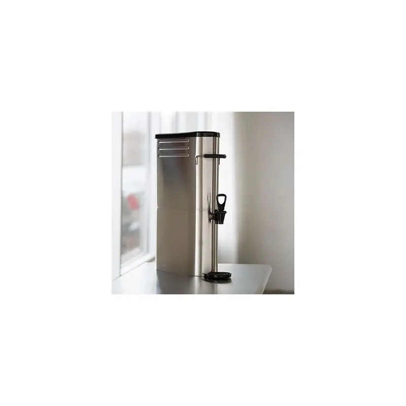 Service Ideas Slim Tea Dispenser 5 Gallon Stainless Steel With Black Base