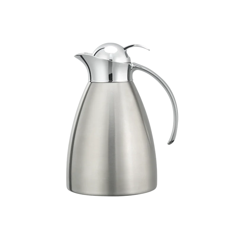 Service Ideas Carafe 1 Liter Brushed Finish With Push Button Lid