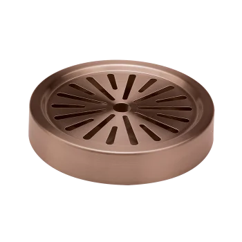 Service Ideas Drip Tray Round 6 Inch Brushed Rose Gold Finish