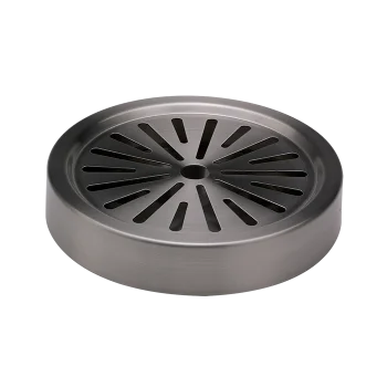 Service Ideas Drip Tray Round 6 Inch Brushed Dark Tungsten Finish