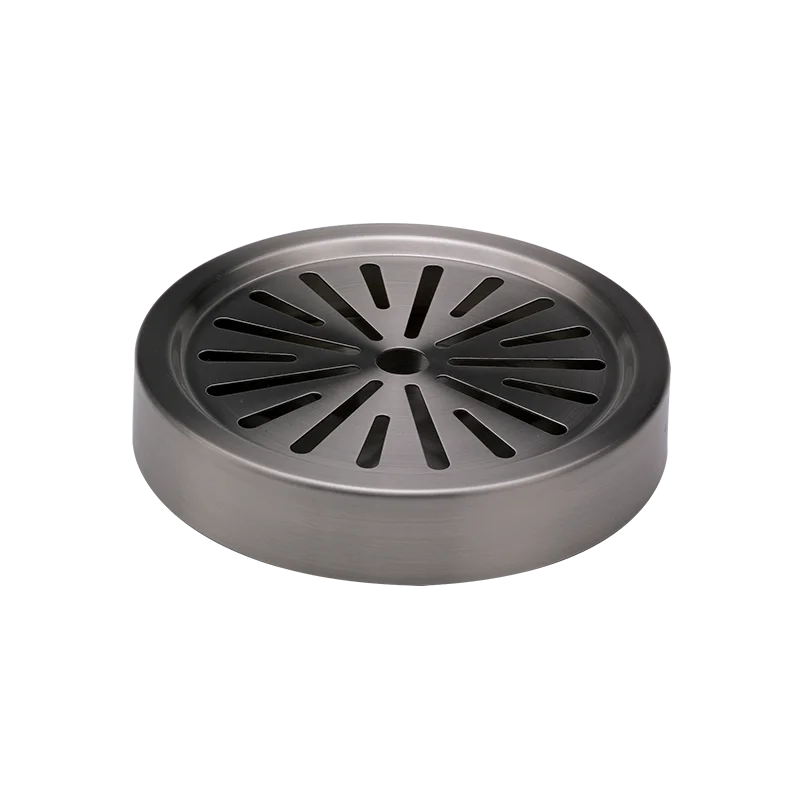 Service Ideas Drip Tray Round 6 Inch Brushed Dark Tungsten Finish