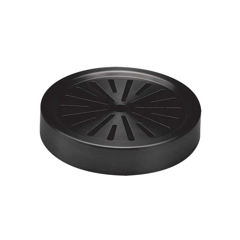 Service Ideas Drip Tray Round 6 Inch Brushed Black Onyx Finish