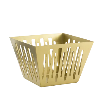 Service Ideas Six Inch Square Flare Basket Vintage Gold Finish