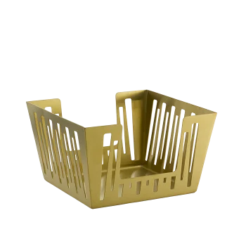 Service Ideas Napkin Holder Basket Vintage Gold Finish