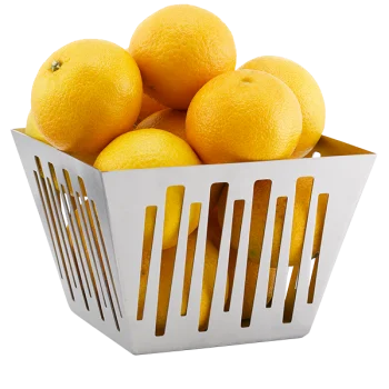 Service Ideas Square Flare Basket Brushed Stainless Steel