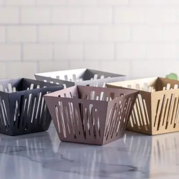 Service Ideas Square Flare Basket Black Onyx Finish