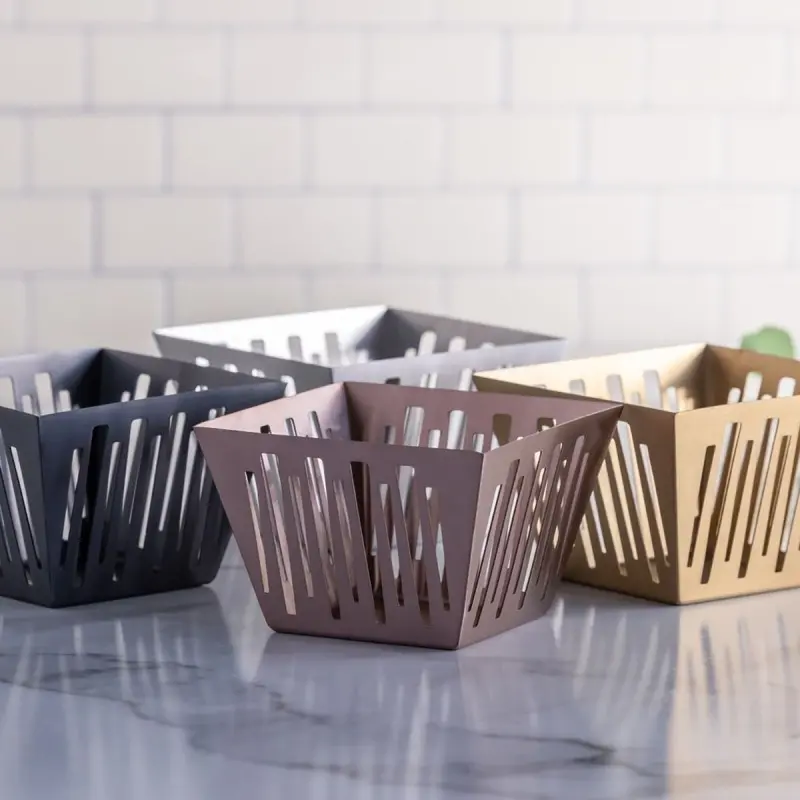 Service Ideas Square Flare Basket Black Onyx Finish
