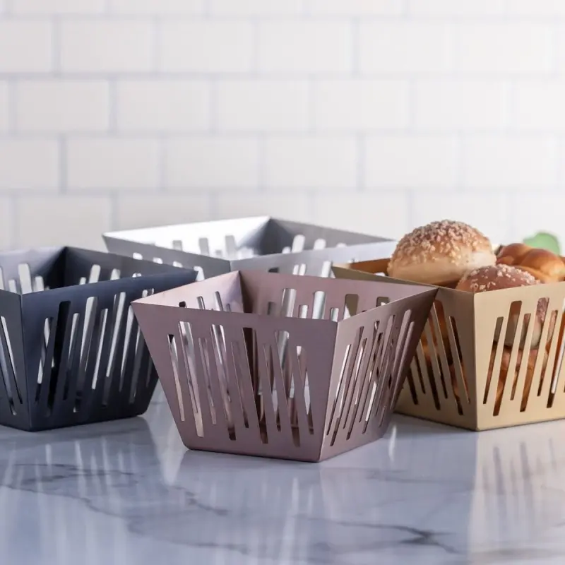 Service Ideas Square Flare Basket Black Onyx Finish