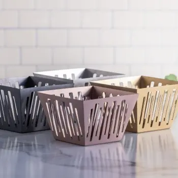 Service Ideas Square Flare Basket Black Onyx Finish