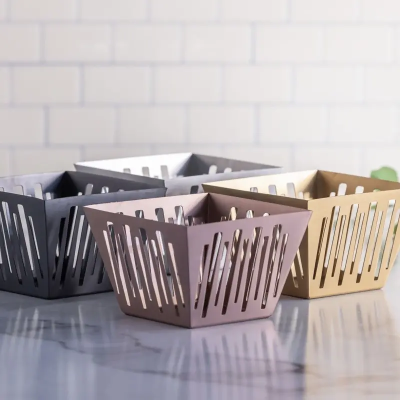 Service Ideas Square Flare Basket Black Onyx Finish