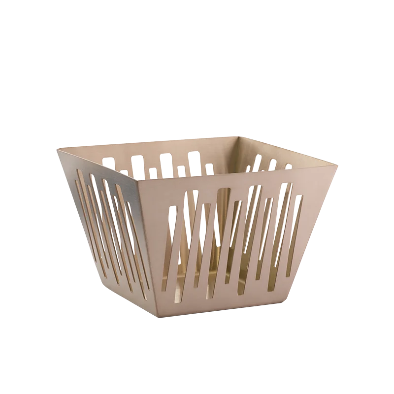 Service Ideas Square Flare Basket Rose Gold Finish