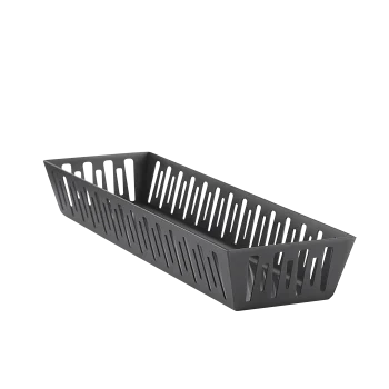 Service Ideas Long Rectangular Basket Black Onyx Finish
