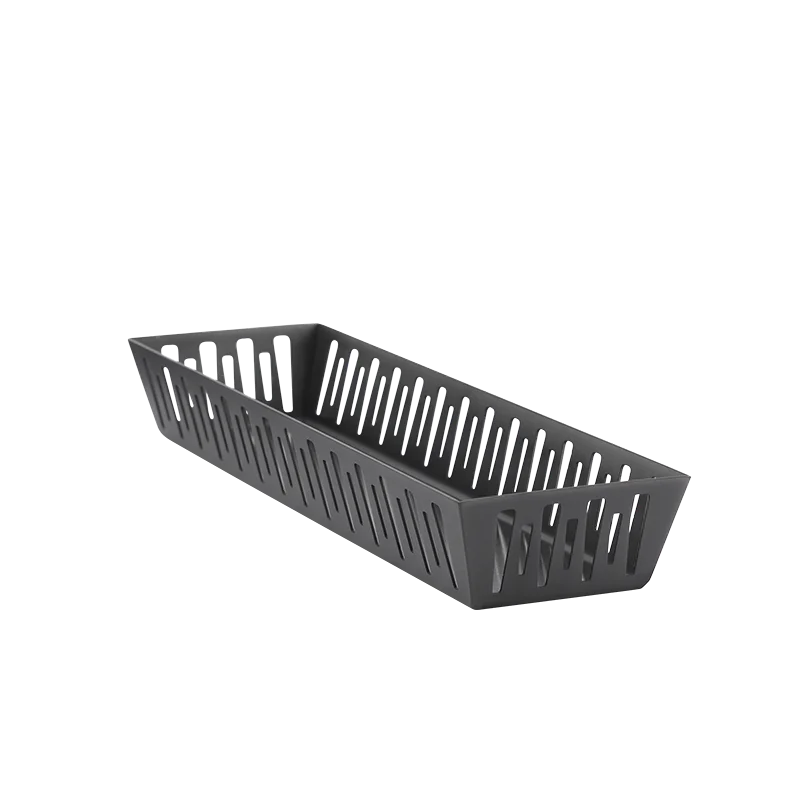 Service Ideas Long Rectangular Basket Black Onyx Finish