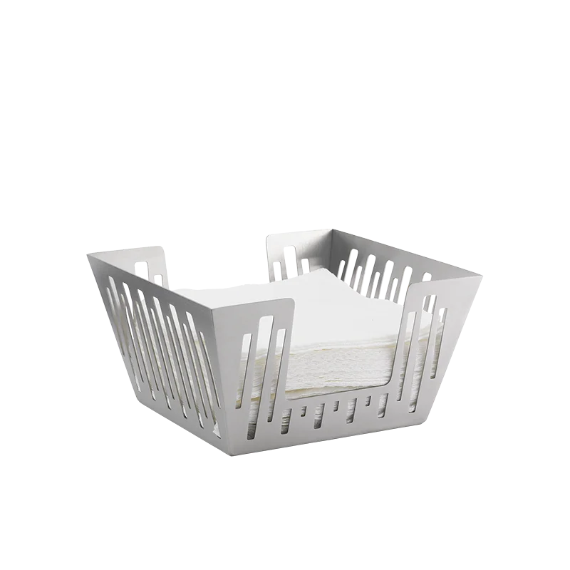 Service Ideas Napkin Holder Basket Brushed Stainless Steel