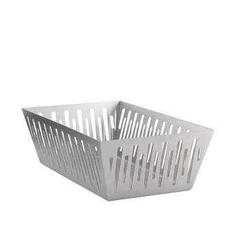 Service Ideas Rectangular Basket Brushed Stainless Steel