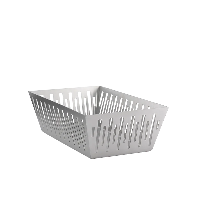 Service Ideas Rectangular Basket Brushed Stainless Steel