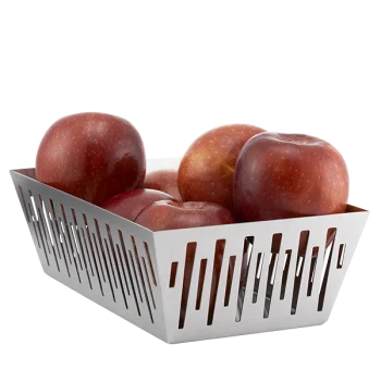 Service Ideas Rectangular Basket Brushed Stainless Steel