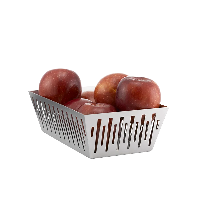 Service Ideas Rectangular Basket Brushed Stainless Steel