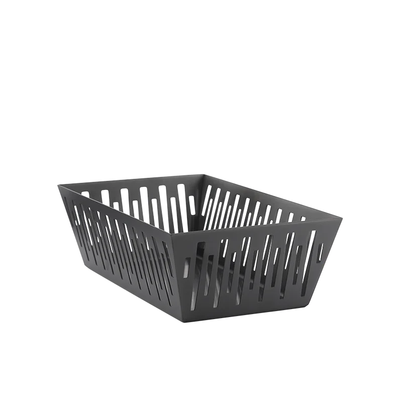 Service Ideas Rectangular Basket Black Onyx Finish