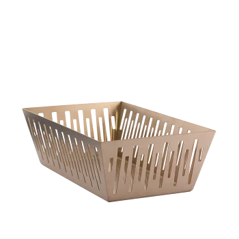 Service Ideas Rectangular Basket Rose Gold Finish