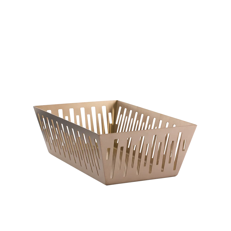 Service Ideas Rectangular Basket Rose Gold Finish