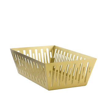 Service Ideas Rectangular Basket Vintage Gold Finish