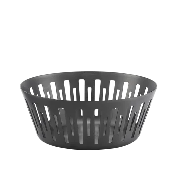 Service Ideas Round Basket 6.5 Inch Black Onyx Finish