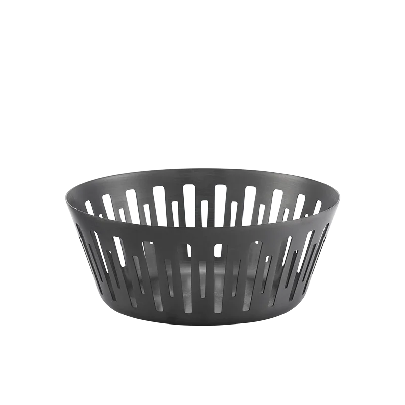 Service Ideas Round Basket 6.5 Inch Black Onyx Finish