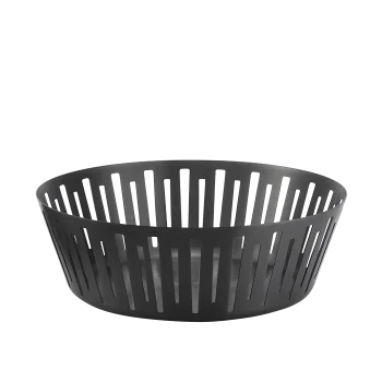 Service Ideas Round Basket 12 Inch Black Onyx Finish