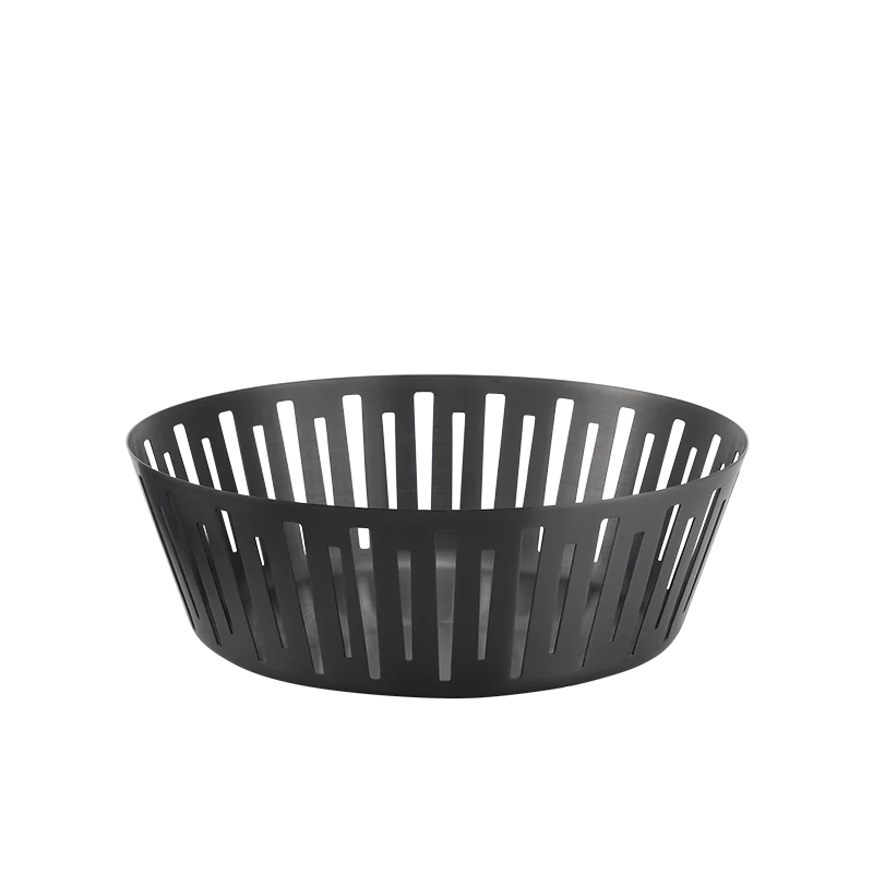 Service Ideas Round Basket 12 Inch Black Onyx Finish
